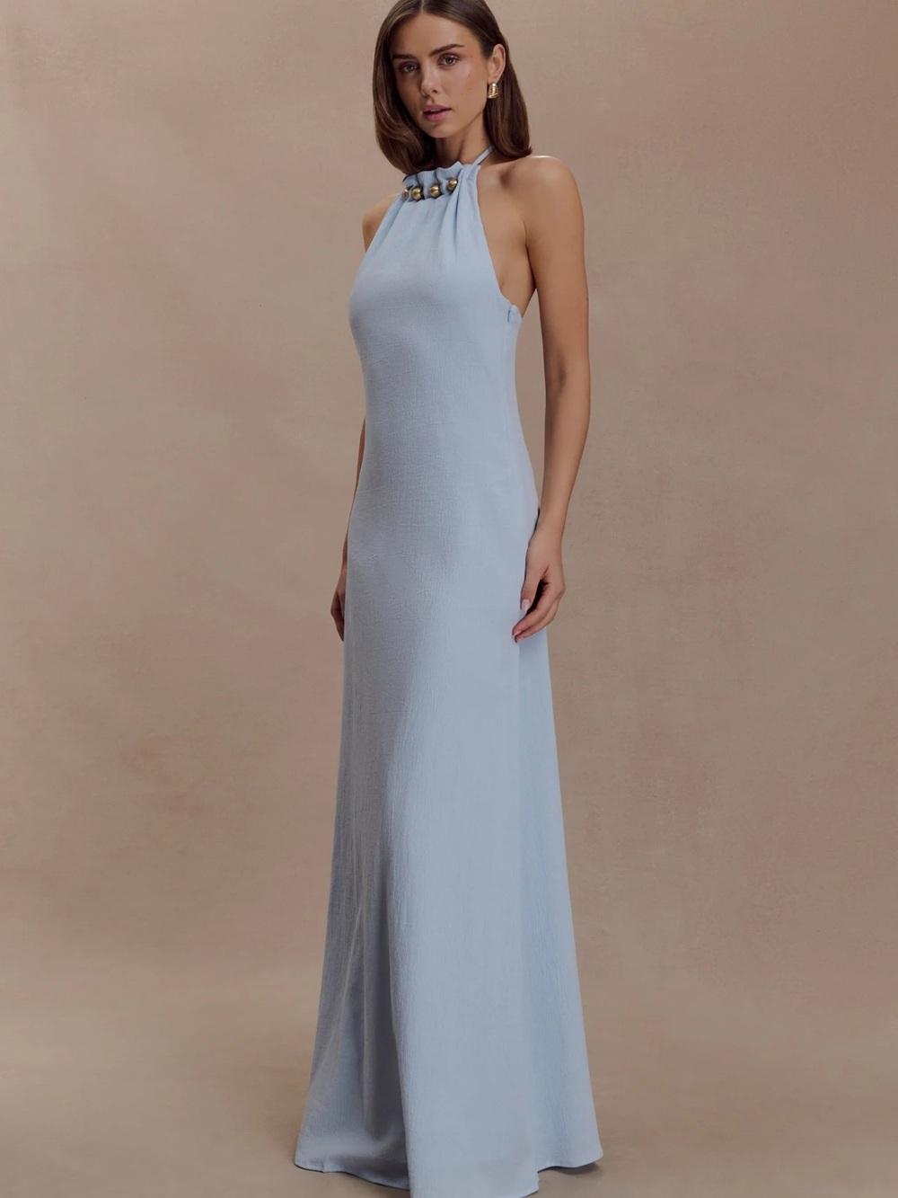 Meshki Abeda Cotton Maxi Dress With Hardware - Pale Blue - Picture 5 of 8
